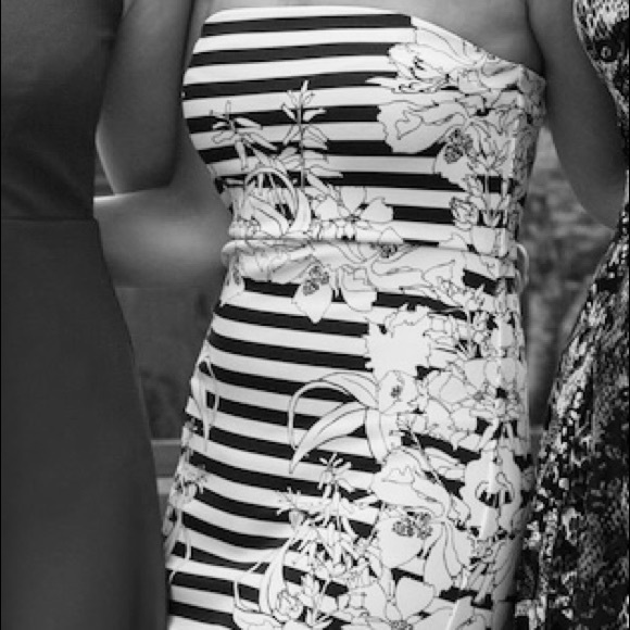 Express strapless black and white dress - Picture 4 of 5
